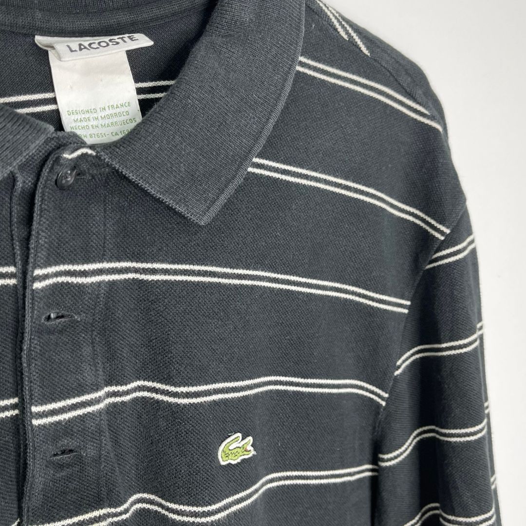 Lacoste Black Striped Polo Shirt
