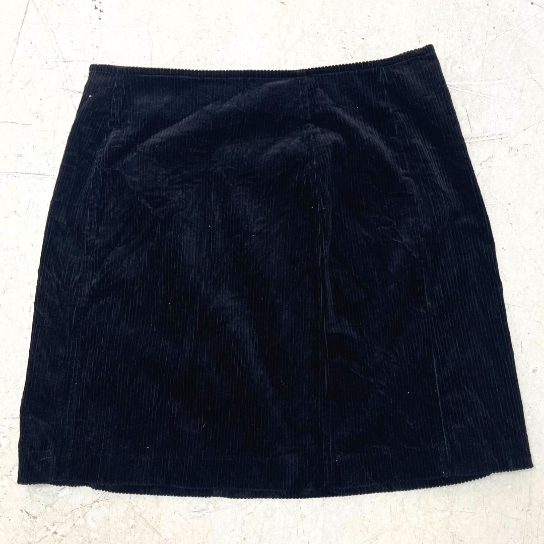 AT Denim Black Cord Skirt - VintageVera