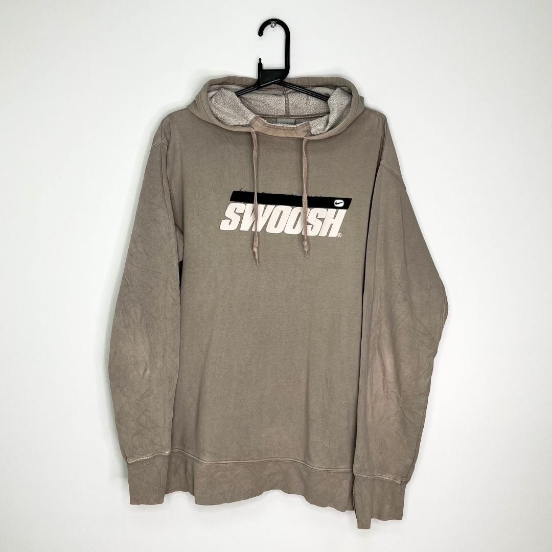nike swoosh hoodie beige