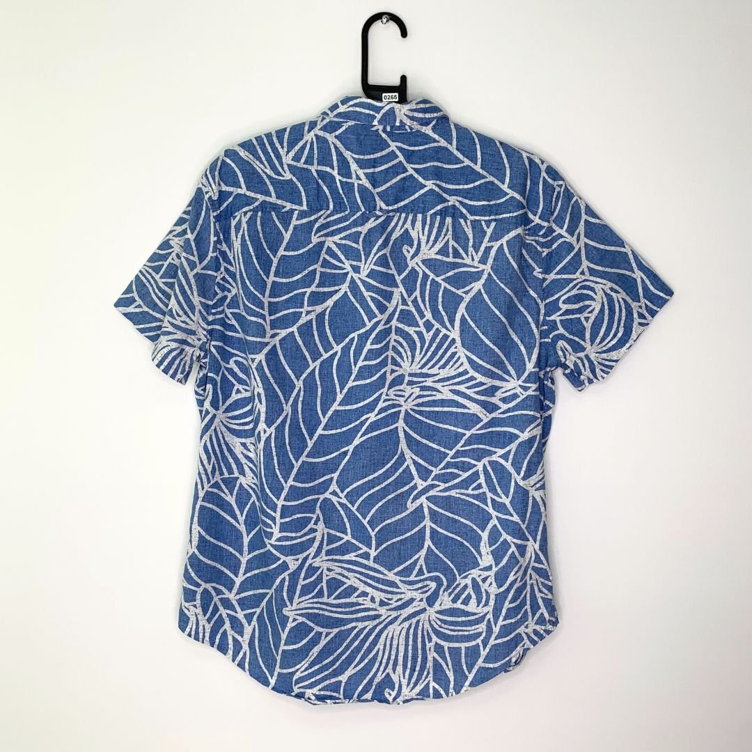 Blue short sleeved print shirt - VintageVera