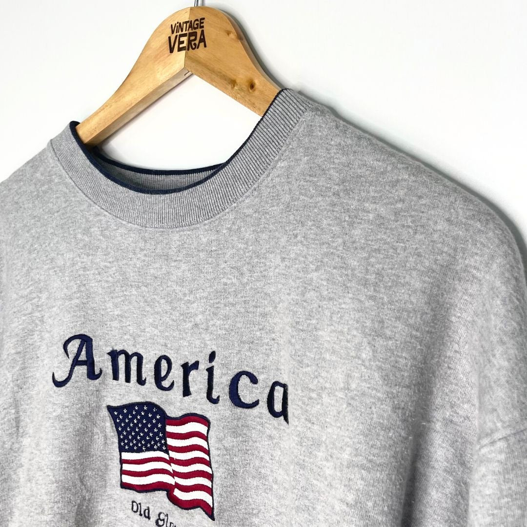 C&B Sport Grey America Hoodie - VintageVera