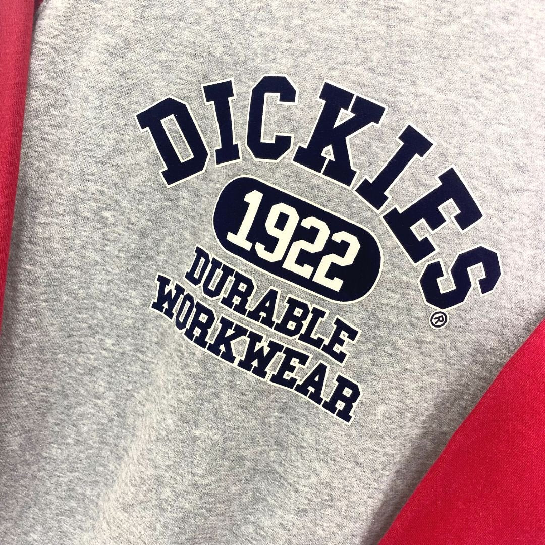 Dickies Red / Grey Spell out Sweatshirt - VintageVera