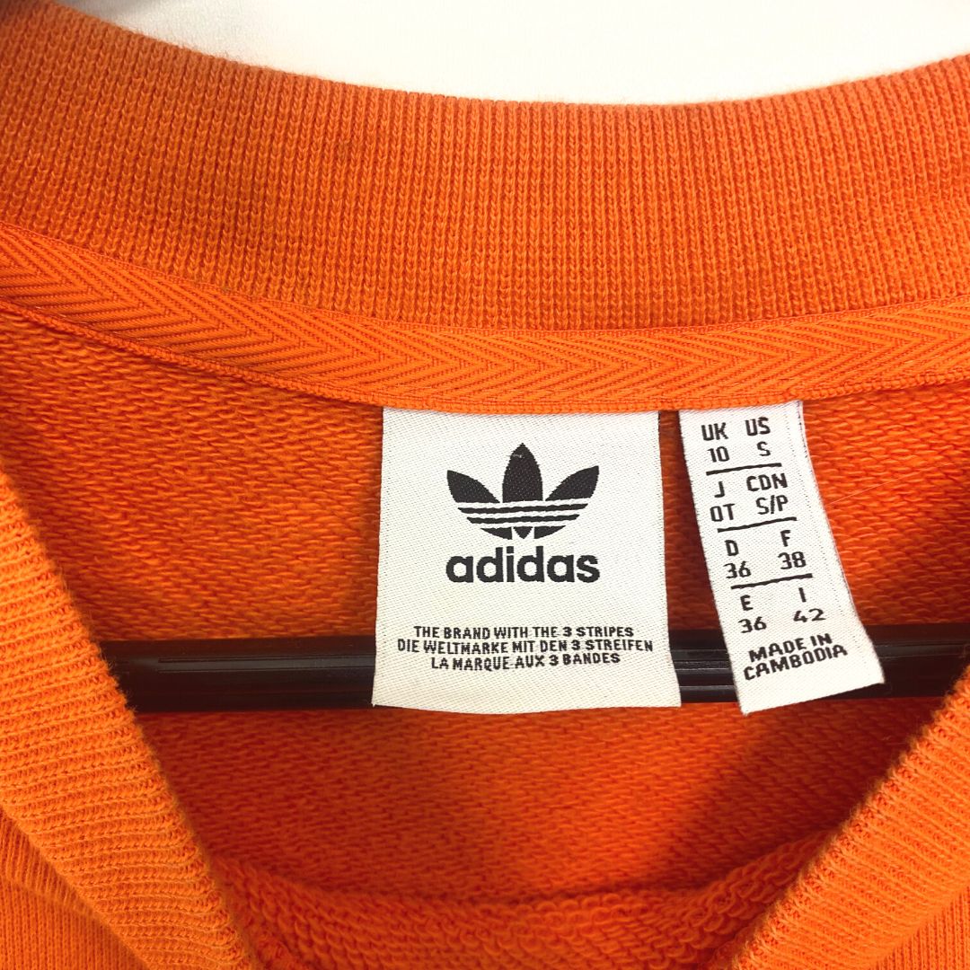 Orange Adidas Centre Logo Sweatshirt - VintageVera
