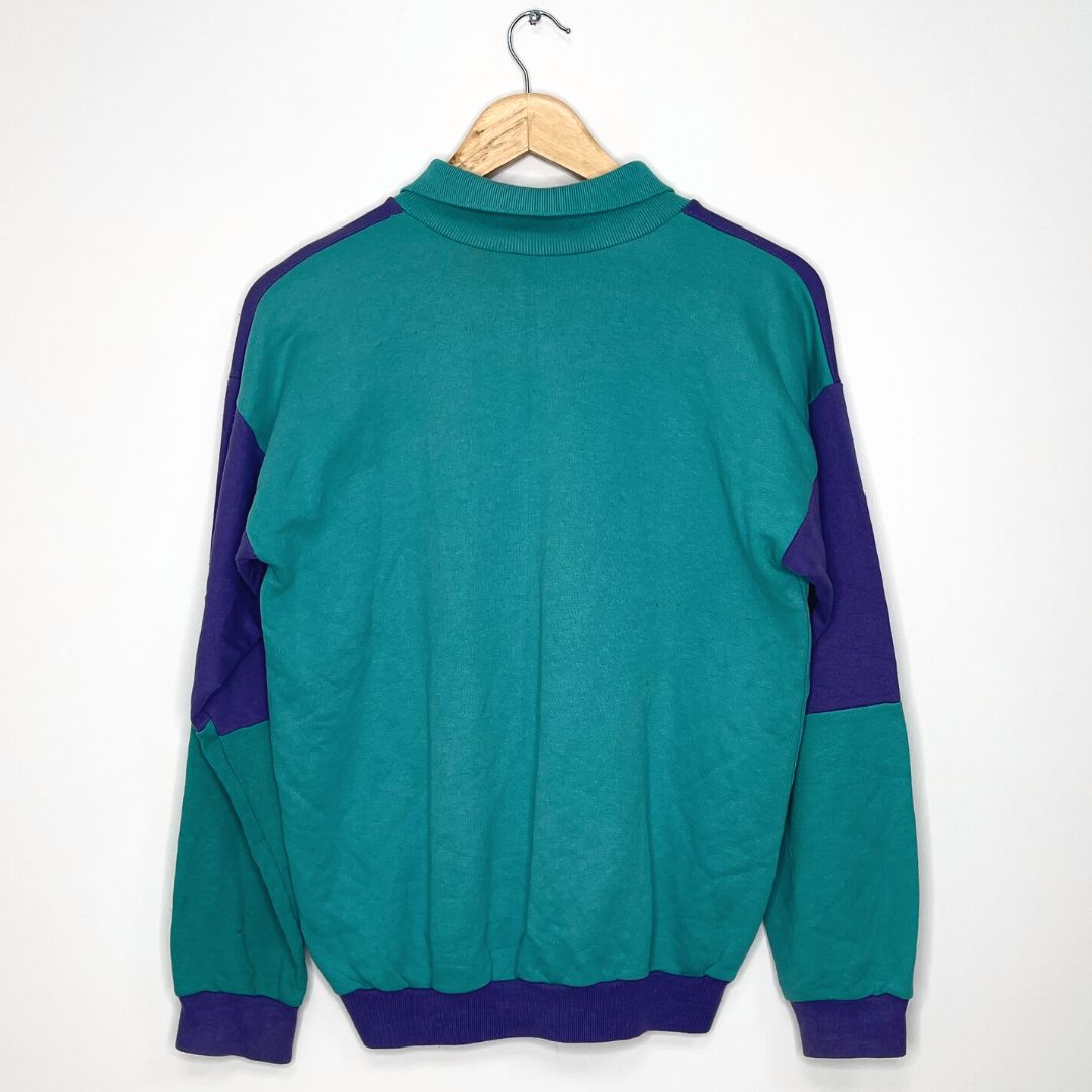 Purple/Teal Alpine Collared Sweatshirt - VintageVera