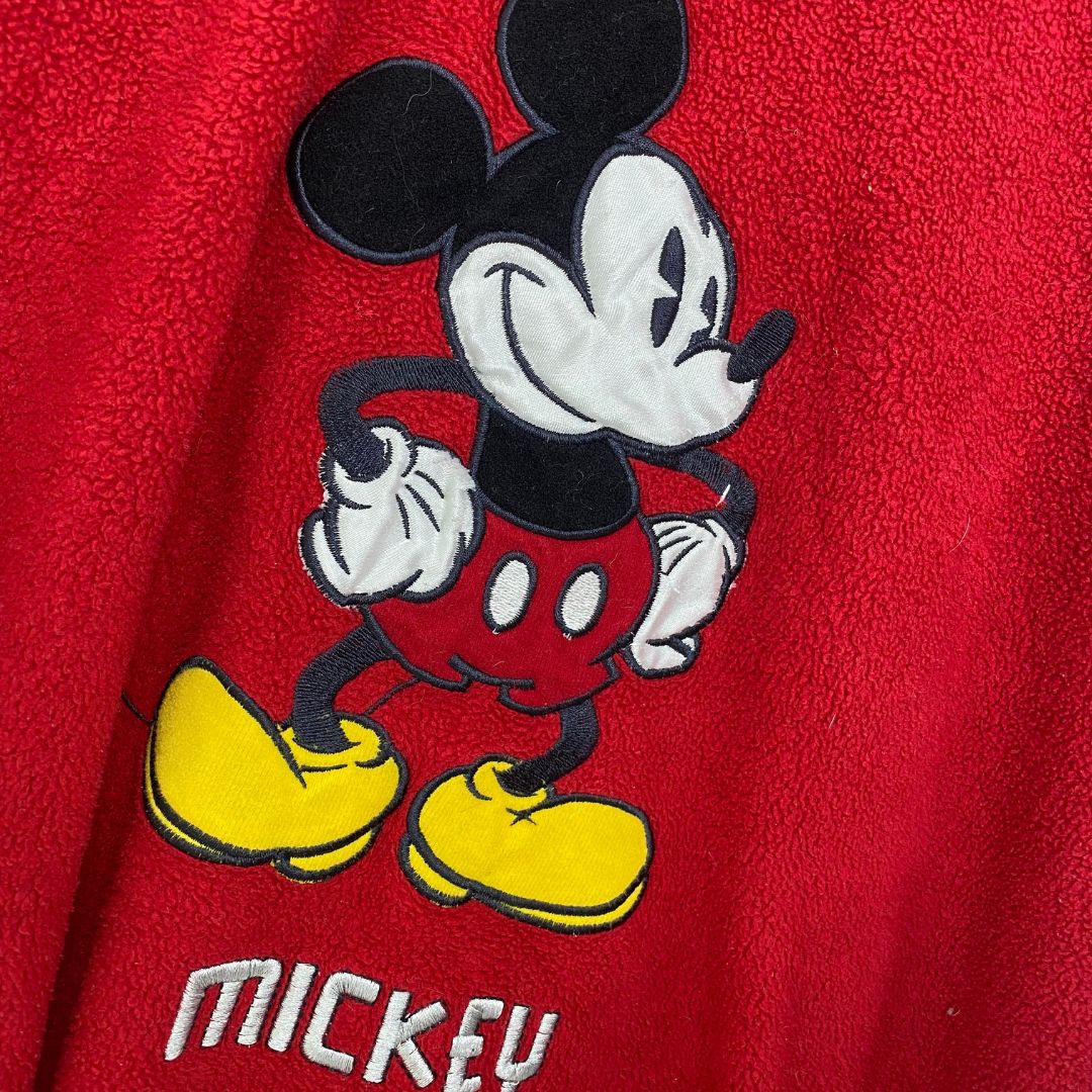 Red Mickey Mouse Hooded Fleece - VintageVera