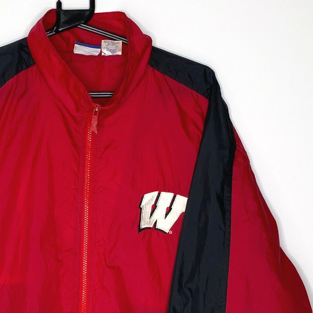 Red Wisconsin Badgers NFL Reebok Track Jacket - VintageVera