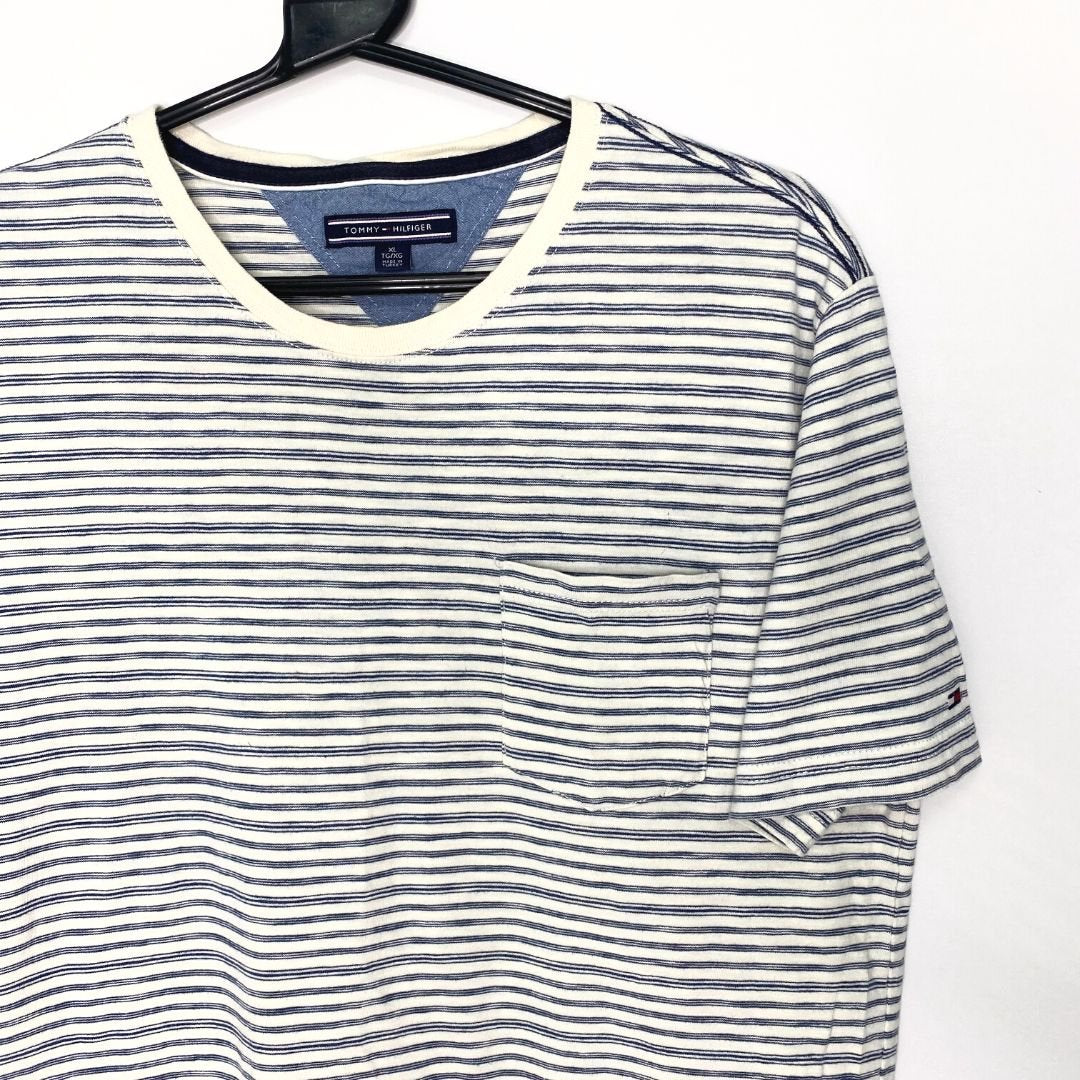 Striped Blue Tommy Hillfiger T Shirt - VintageVera
