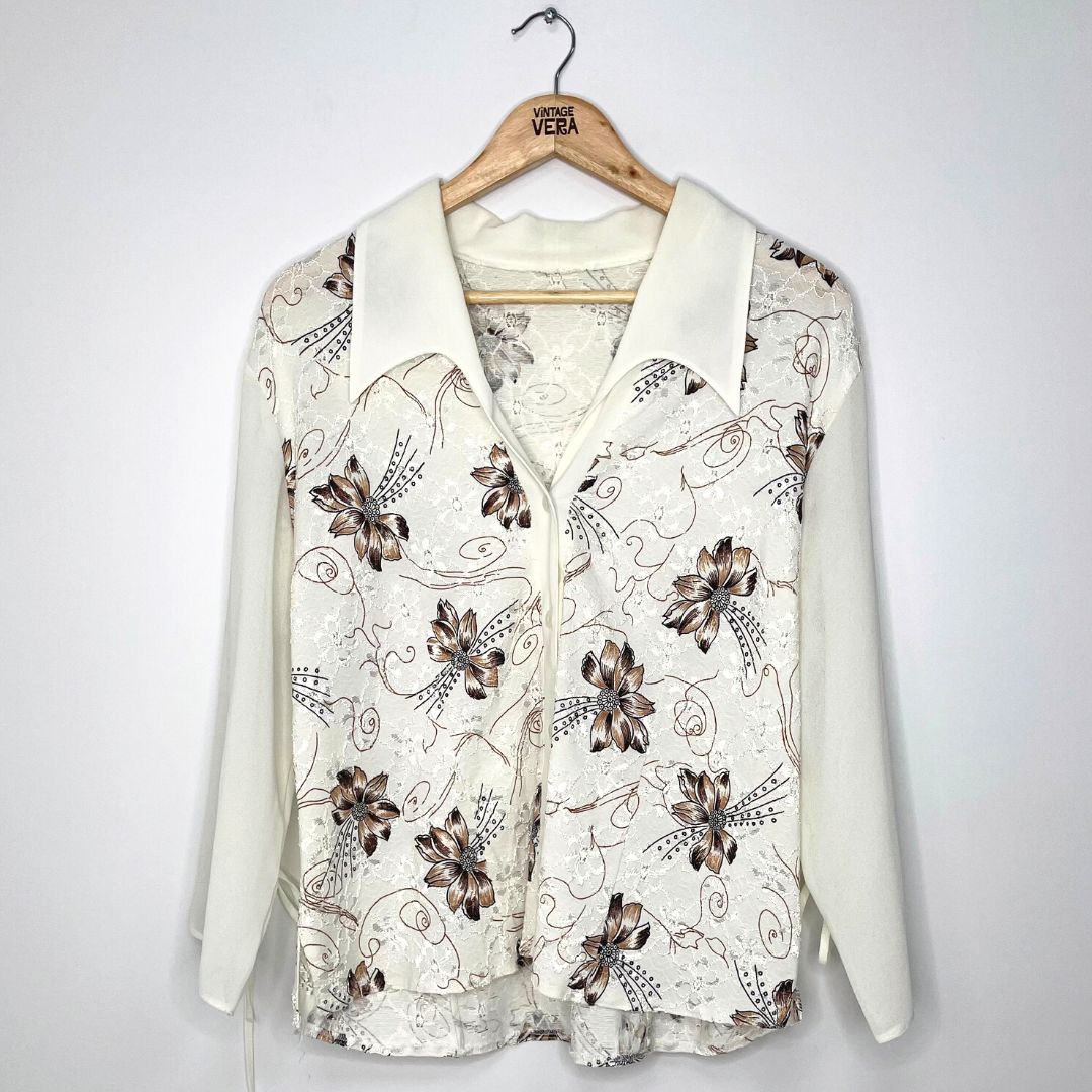 70s Cream Blouse - VintageVera