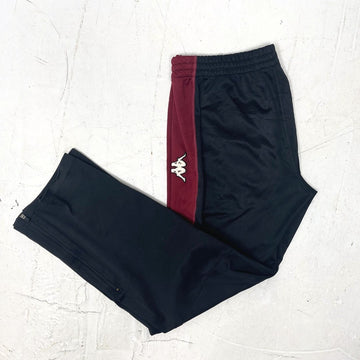 Black & Burgundy Kappa track bottoms - VintageVera