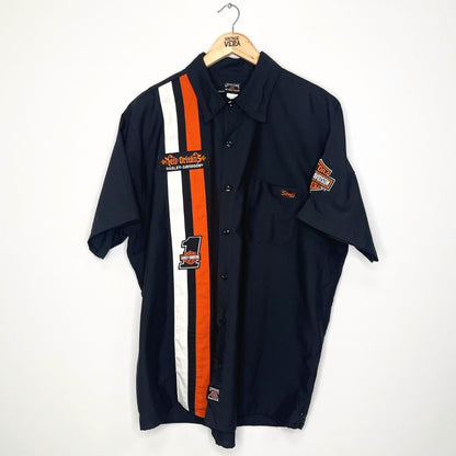 Black Harley Davidson Short Sleeved Shirt - VintageVera