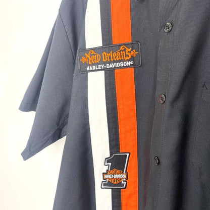 Black Harley Davidson Short Sleeved Shirt - VintageVera