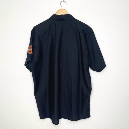 Black Harley Davidson Short Sleeved Shirt - VintageVera