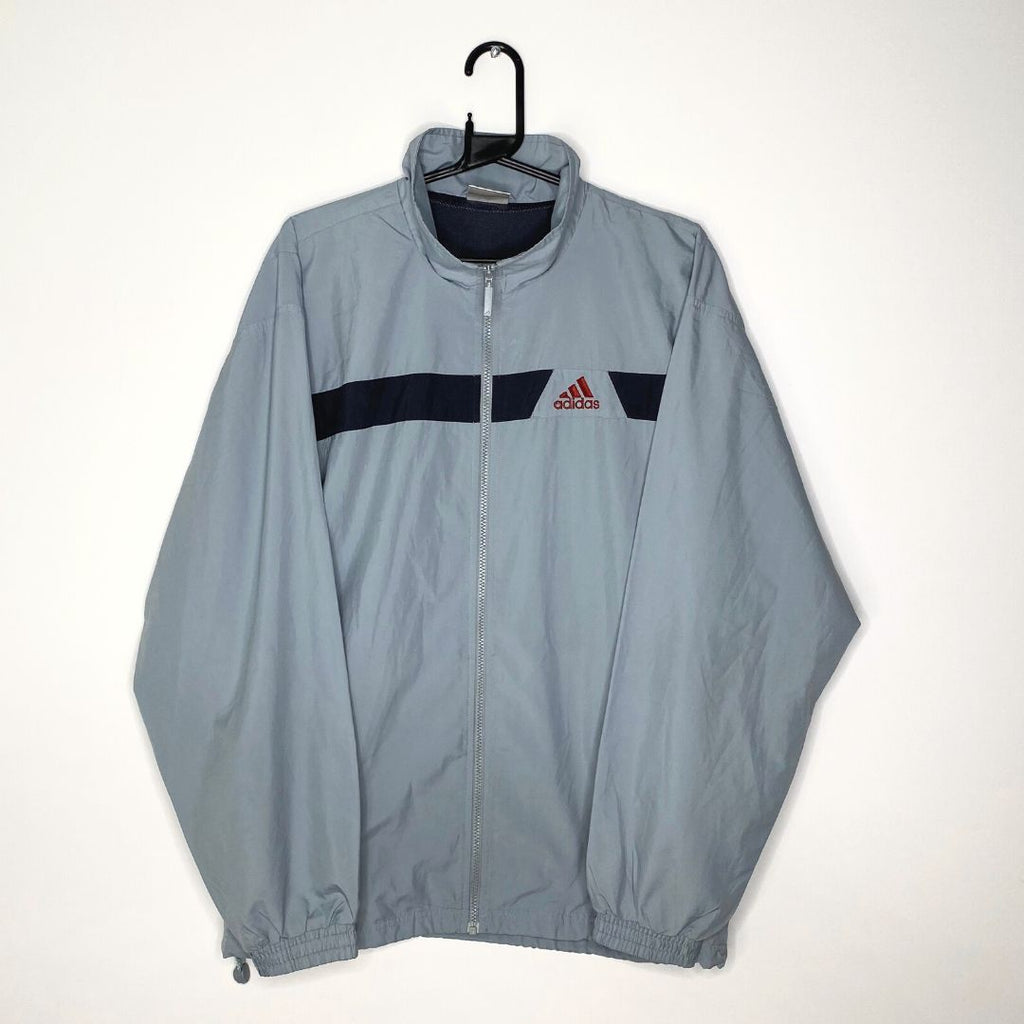Blue Grey Adidas Track Jacket - VintageVera