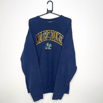 Blue Notre Dame Embroidered Sweatshirt - VintageVera