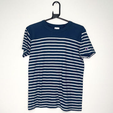 Champion Blue Striped T Shirt - VintageVera