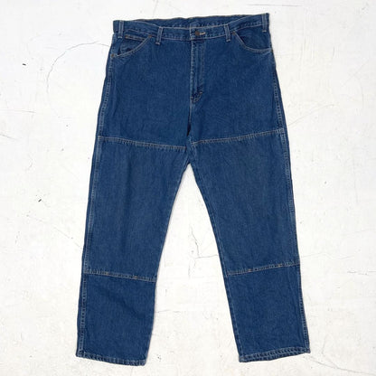 Dickies Blue Denim Double Knee Work Pants - VintageVera