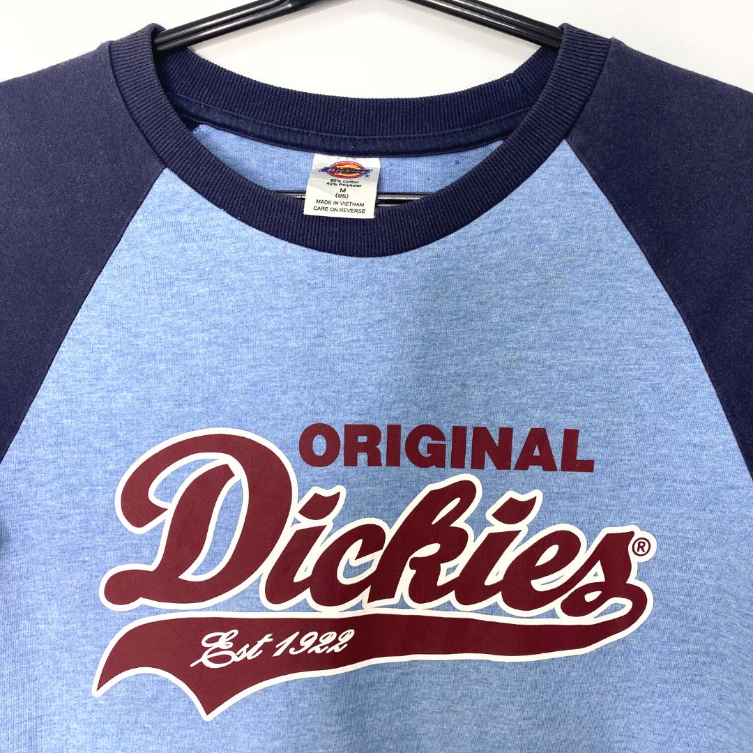 Dickies Blue Spell Out T Shirt - VintageVera