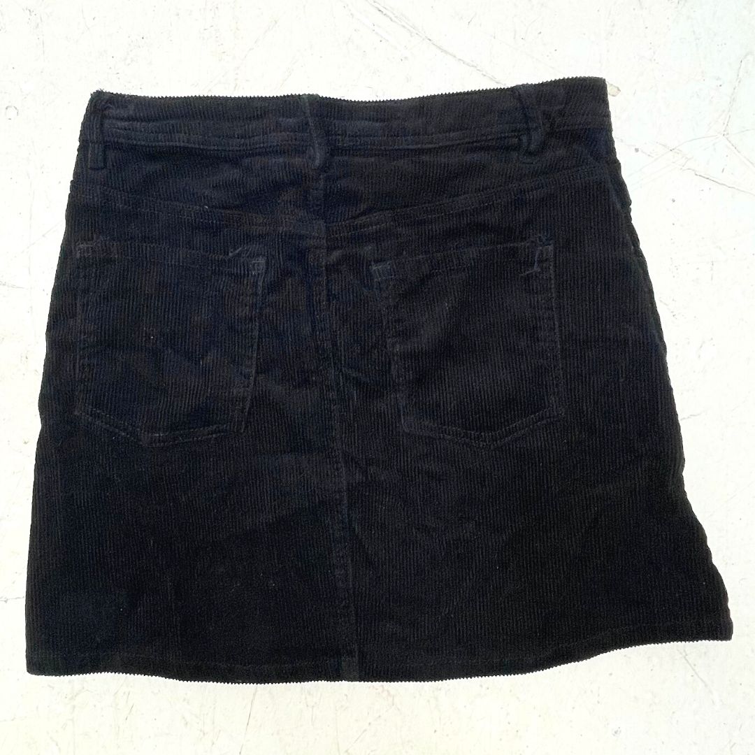 Divided Black Cord Skirt - VintageVera