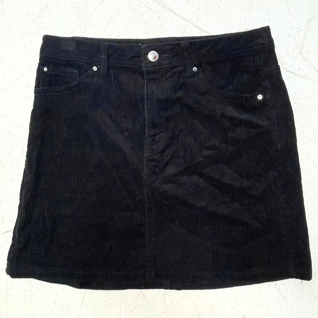 Divided Black Cord Skirt - VintageVera