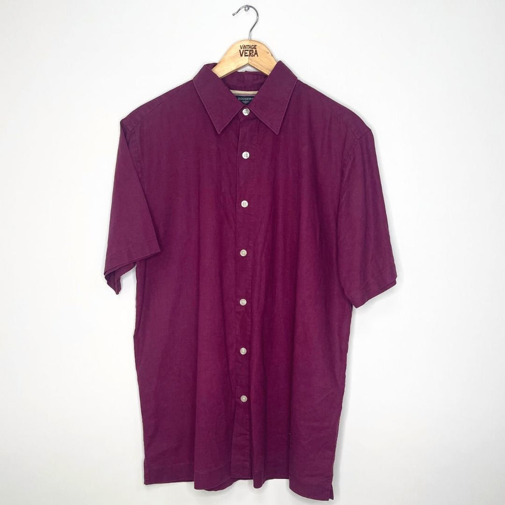 Dockers Purple Short Sleeve Shirt - VintageVera