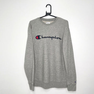 Grey Champion Embroidered Spell Out Sweatshirt - VintageVera