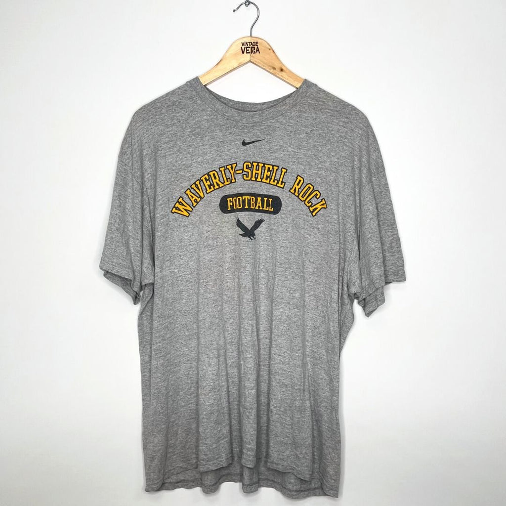 Grey Nike Team Waverly Shell Rock Football T-Shirt - VintageVera