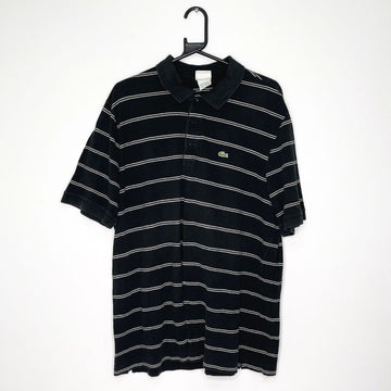 Lacoste Black Striped Polo Shirt - VintageVera