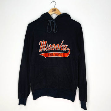 Minoka Indians Black Hoodie - VintageVera