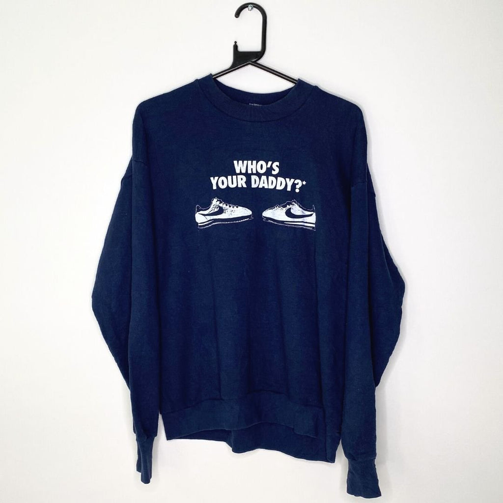 Nike 'Who's Your Daddy?' Bootleg Navy Sweatshirt - VintageVera