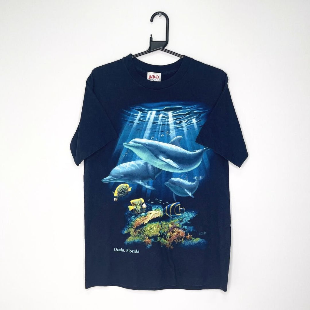 Ocala Florida Blue Ocean Dolphin Graphic T - VintageVera