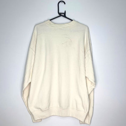 Oneita Lakeside Forrest Canoeing Cream Sweatshirt - VintageVera