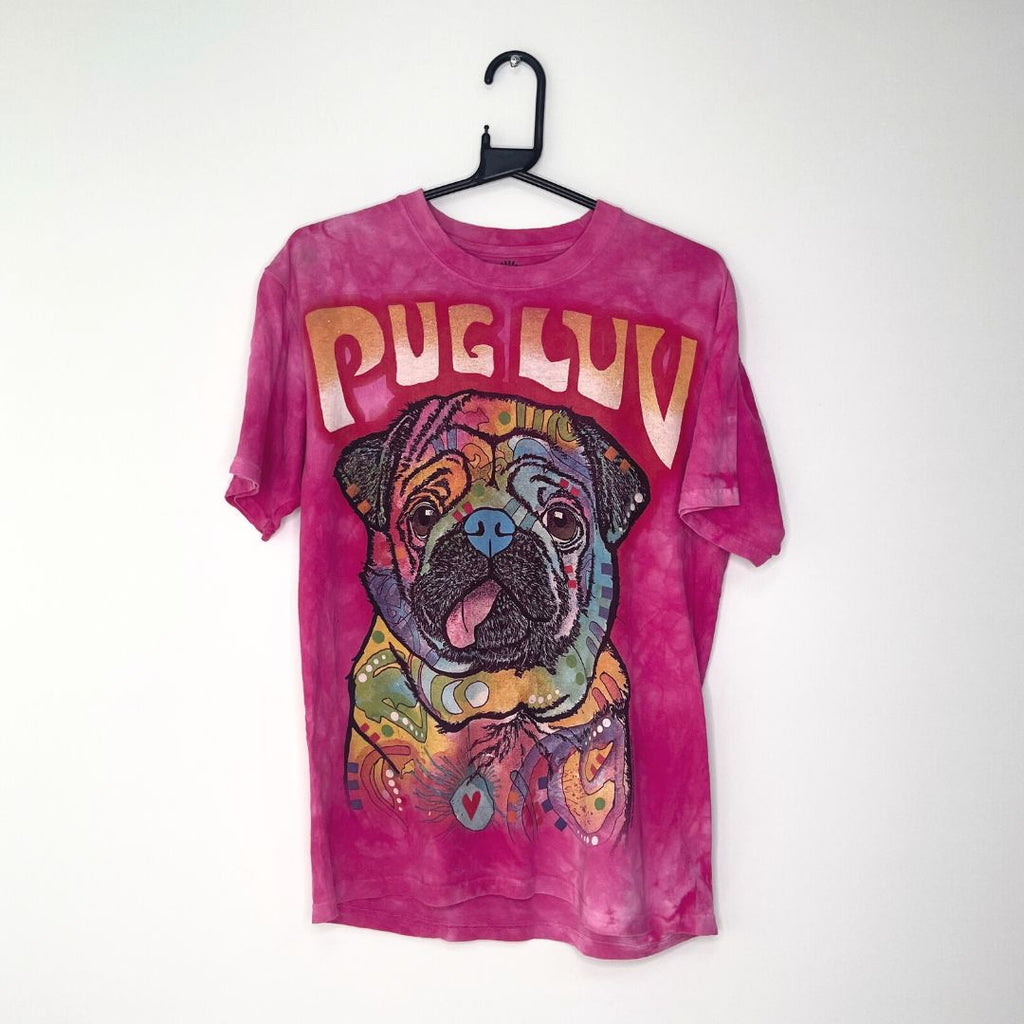 Pink Tie Dye Pug T - VintageVera