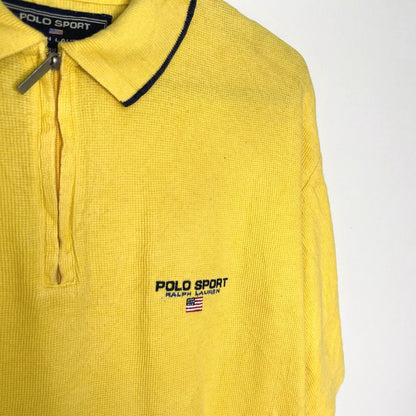 Polo Sport Ralph Lauren Yellow Zip Polo Shirt - VintageVera