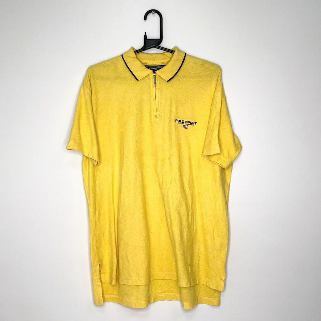 Polo Sport Ralph Lauren Yellow Zip Polo Shirt - VintageVera