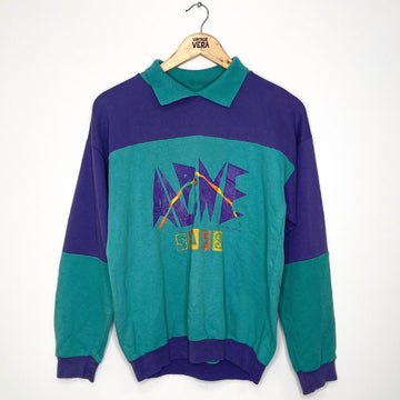 Purple/Teal Alpine Collared Sweatshirt - VintageVera
