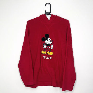 Red Mickey Mouse Hooded Fleece - VintageVera