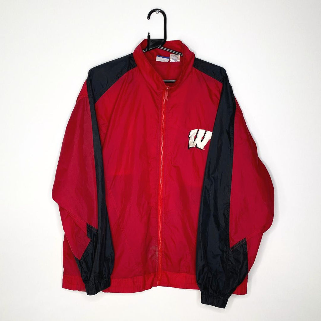 Red Wisconsin Badgers NFL Reebok Track Jacket - VintageVera