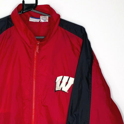 Red Wisconsin Badgers NFL Reebok Track Jacket - VintageVera