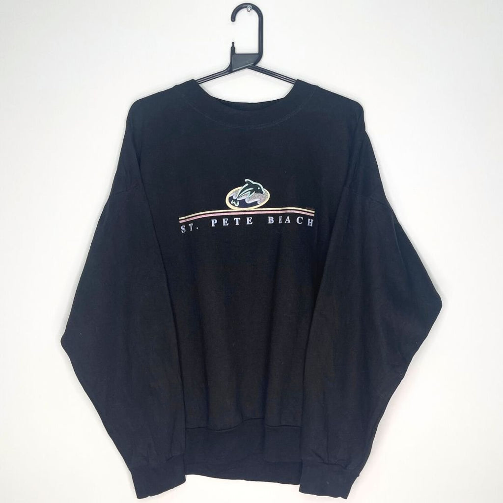St. Pete Beach Black Sweatshirt - VintageVera