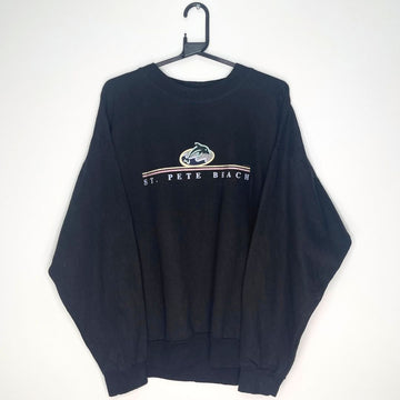 St. Pete Beach Black Sweatshirt - VintageVera