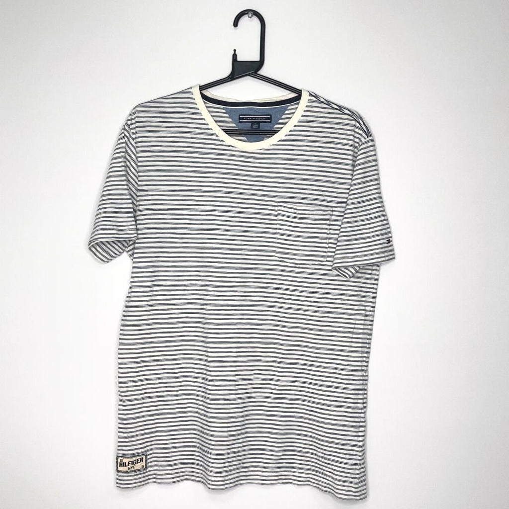 Striped Blue Tommy Hillfiger T Shirt - VintageVera