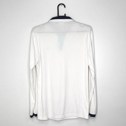 White Long Sleeved Lacoste Polo - VintageVera