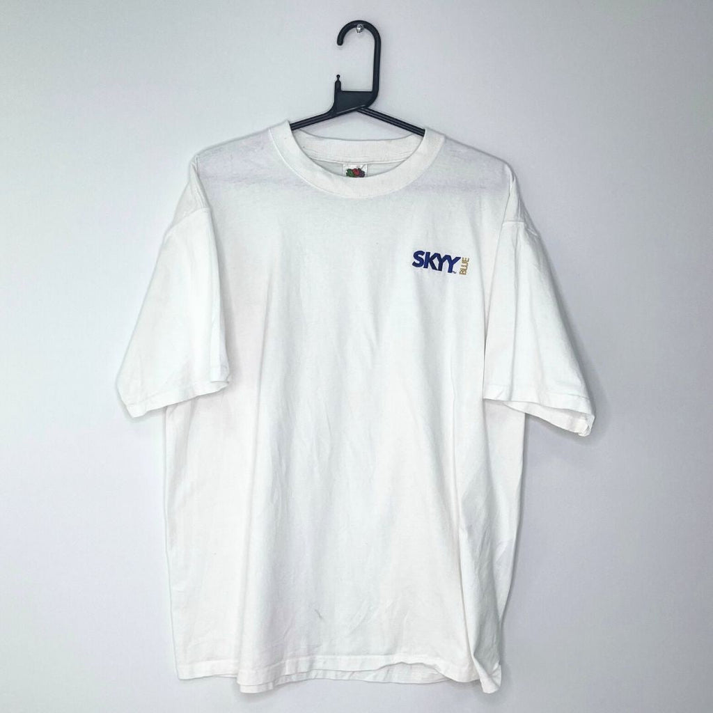 White Skyy Blue Vodka Embroidered T - VintageVera